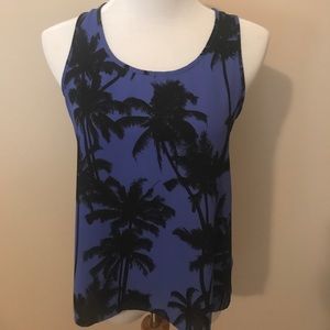 Express Blue top with Palm Trees